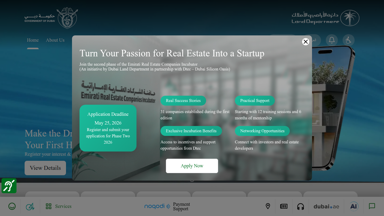 Screenshot of the Dubai Land Department (DLD) website, where users can verify real estate broker credentials.