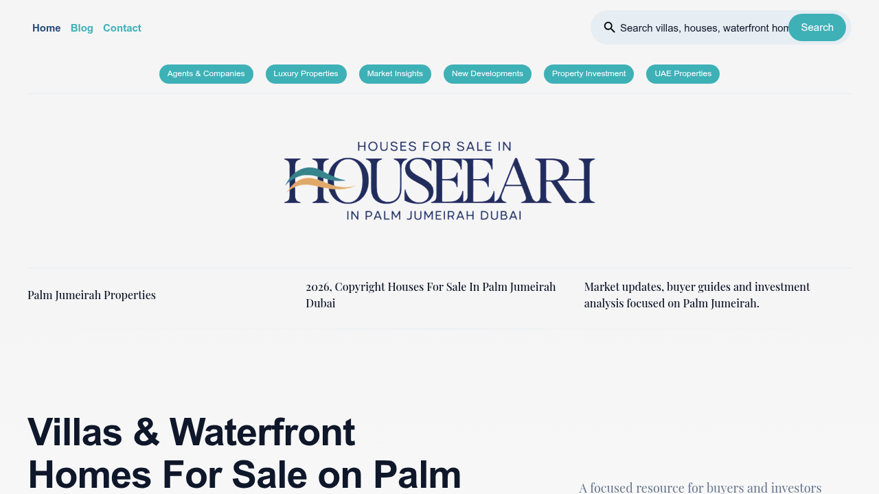 The 'Houses for Sale in Palm Jumeirah Dubai' website, offering verified listings and local expertise.