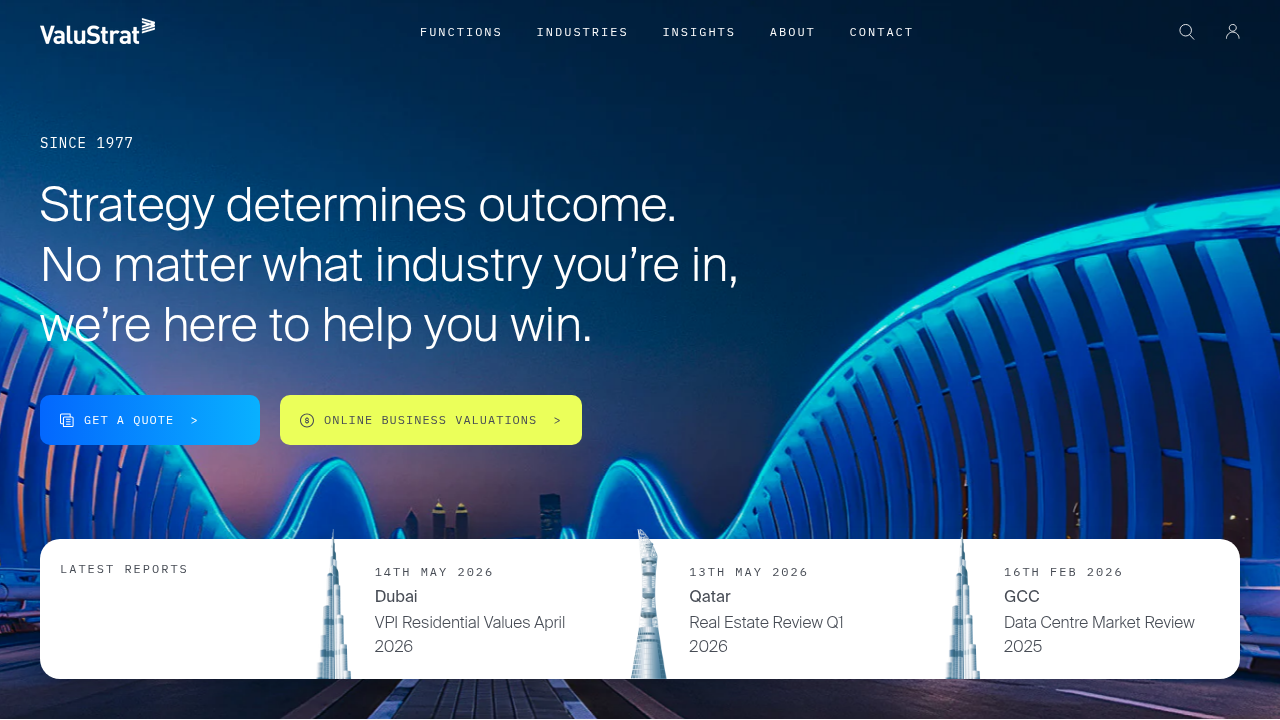 ValuStrat's website, a key source for Dubai real estate market data and insights.