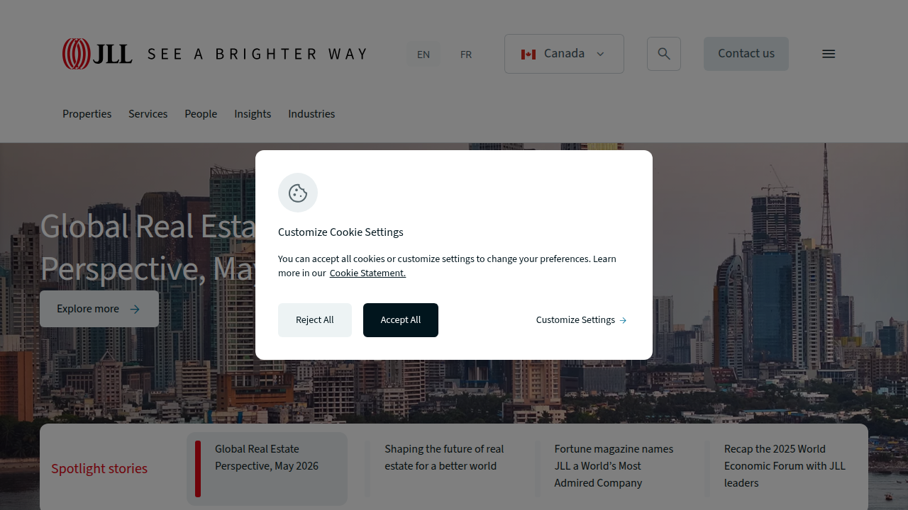 The official website of JLL, a global real estate services firm providing market insights and outlooks.