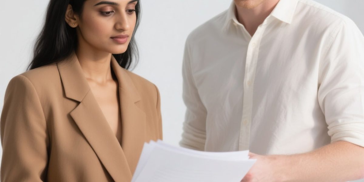 A trusted professional guides a client through important real estate documents, highlighting the value of expert advice.