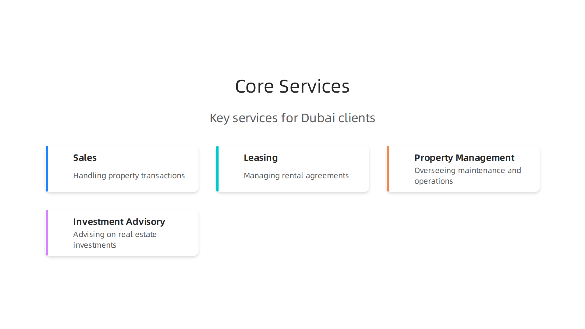 Key services provided by Property Junction International Real Estate Broker LLC for Dubai real estate clients.