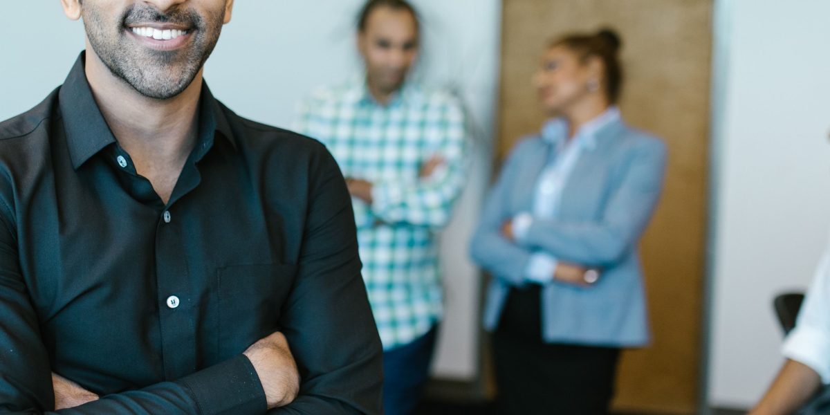 A professional exuding confidence after making an informed decision.