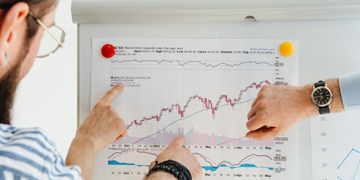A team collaborates around a whiteboard, strategizing based on market dynamics and data.