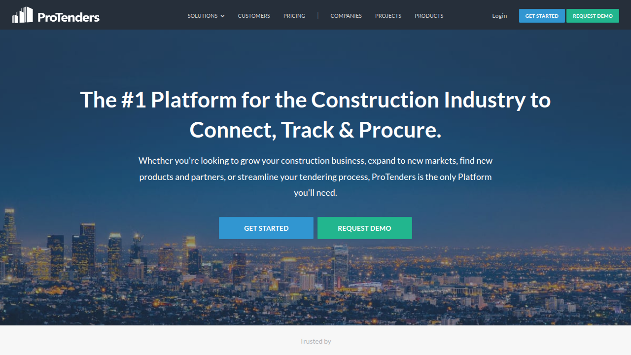 A screenshot of a company profile on Protenders, showing details and projects of Al Hamra Real Estate Development Company.